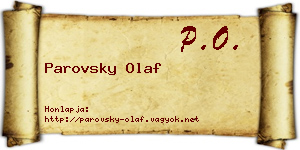 Parovsky Olaf névjegykártya